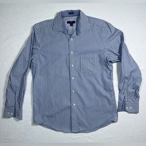 EGARA Long Sleeve Button Down Men’s Large Blue White Striped